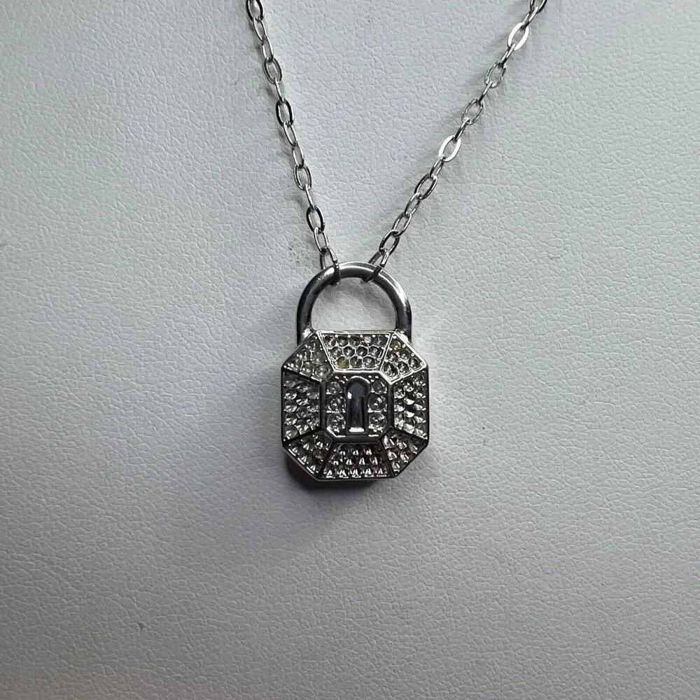 Vintage‎ Swarovski Lock Pendant Necklace/-/Ladies 33